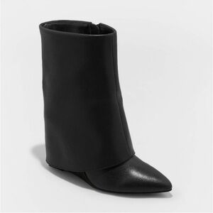 a new day Foldover Black Ankle Booties